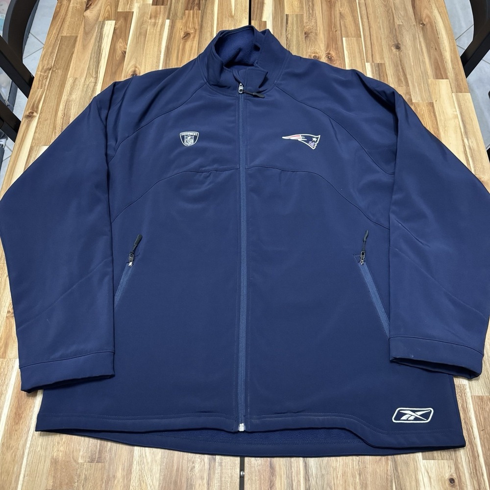 Vintage New England Patriots Jacket Mens XL Reebok On Field Full‎ Zip Authentic